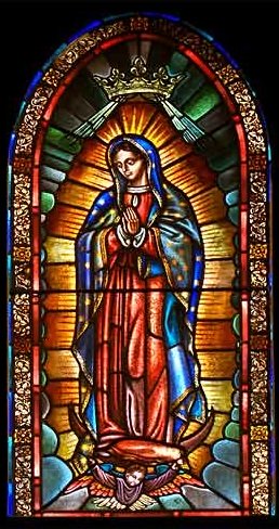 Mary and God: Our Lady of Guadalupe in stained glass
